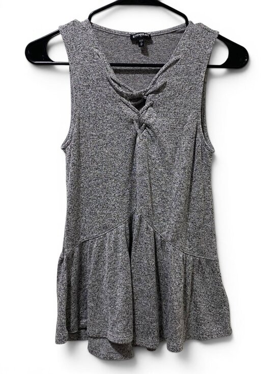 Express Other - Express Girls Gray Marled Lace-Up Sleeveless Top – Size XS/TP